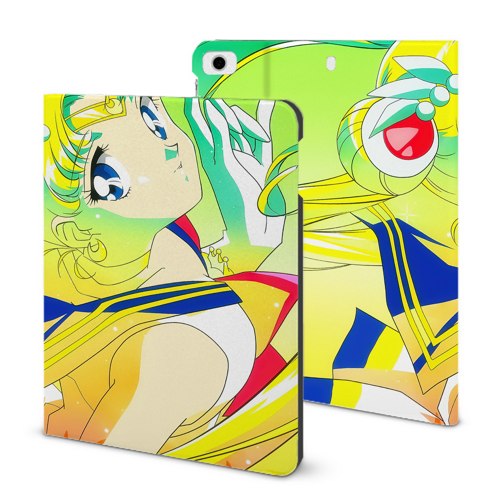 （画像用） 美少女戦士セーラームーン Sailor Moon IPad ケース ブック型 PUレザー TPU 耐衝撃 軽量 薄型 ペン収納なし 全面保護 IPad 各モデル対応